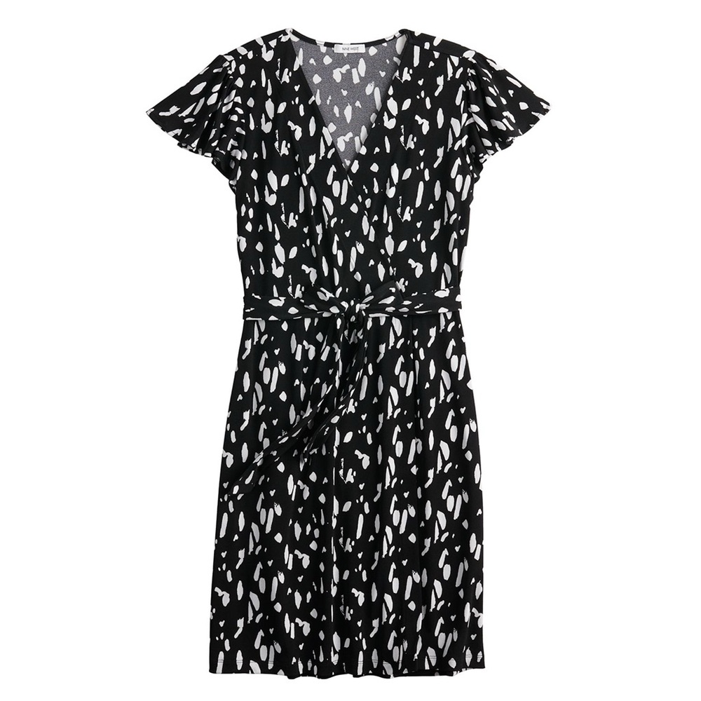 NINE WEST | Wrap Dress Flutter Sleeve Size Medium - Picture 3 of 13